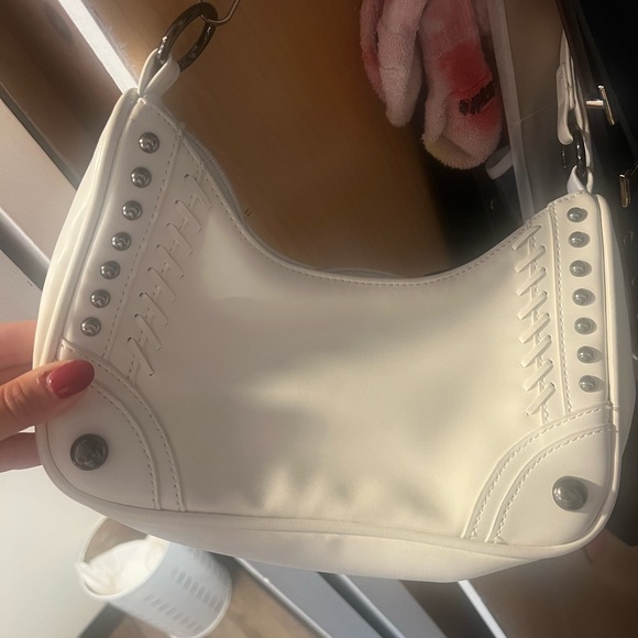 REVOLVE White Shoulder Bag with Silver Accents - Picture 1 of 1